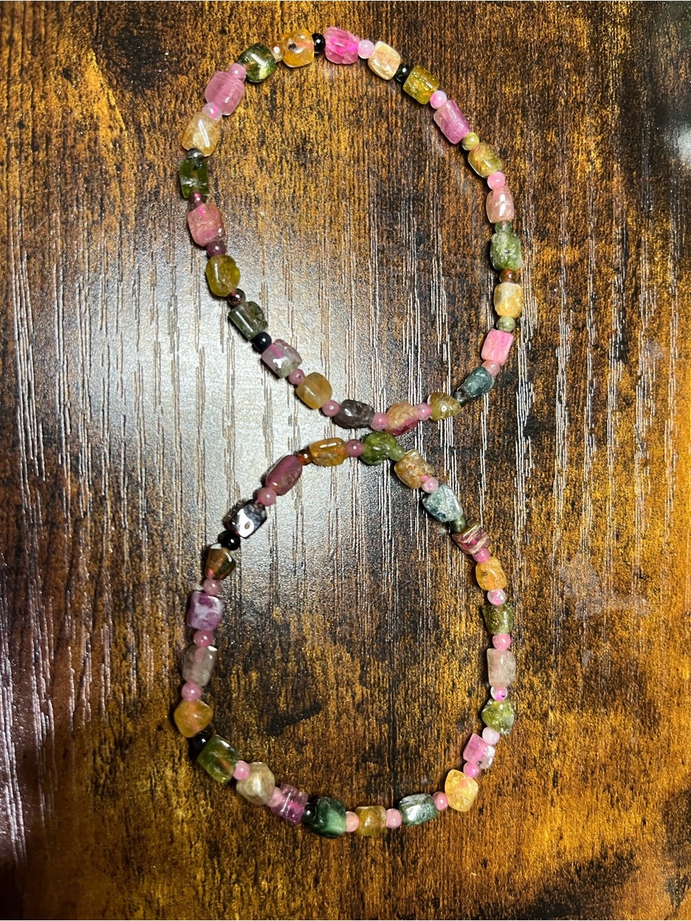 🌈 Natural Multicolor Tourmaline Bracelet Set - Two Included 🌈 - Picture 4 of 10